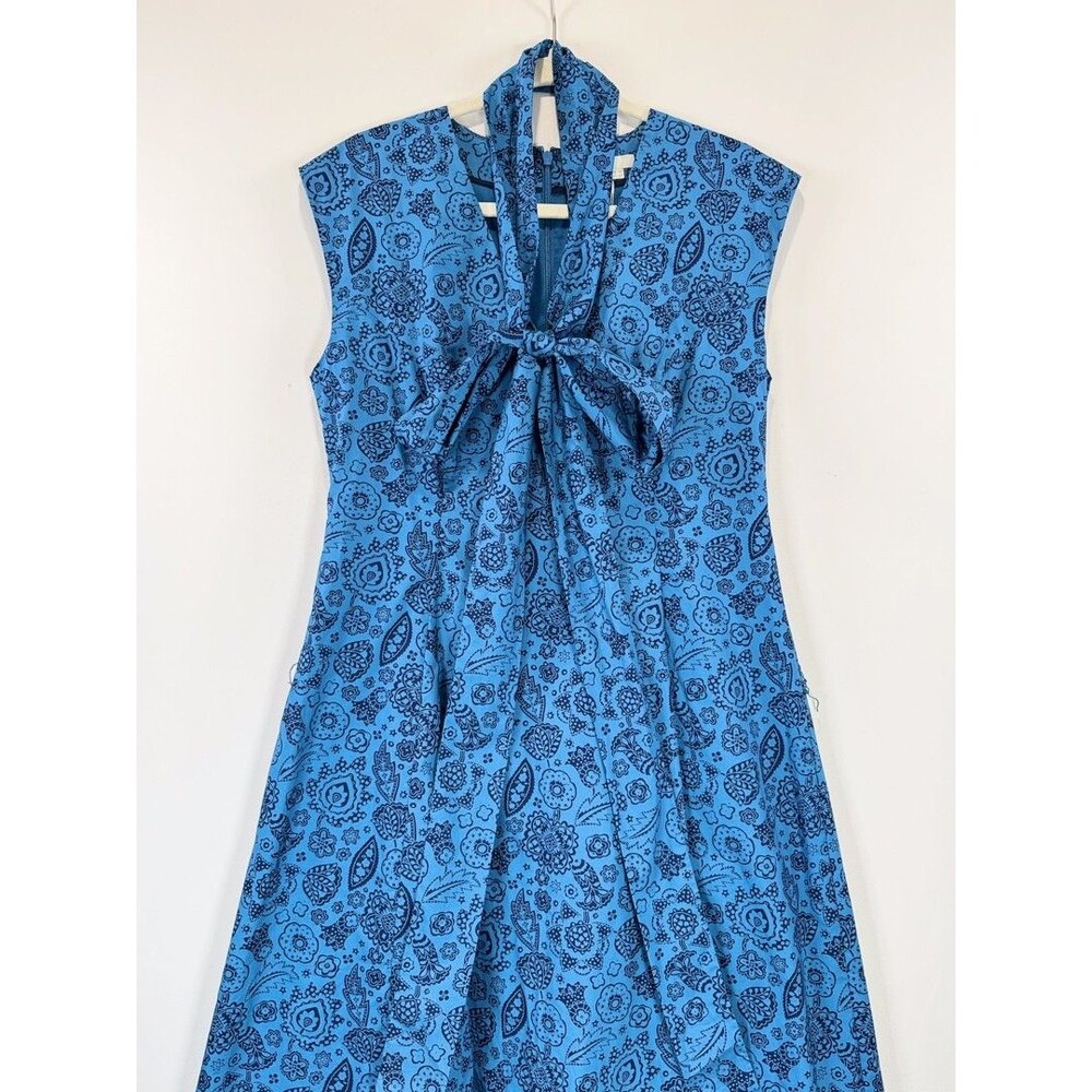 NEW Boden Womens Dress Blue Tori Midi Floral V Neck Belted Fit Flare 10P Petite - Picture 6 of 11